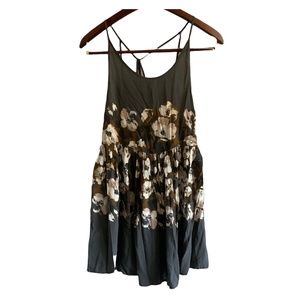 Free People Intimately Gray Floral Tank Top/ Dress Sz XS